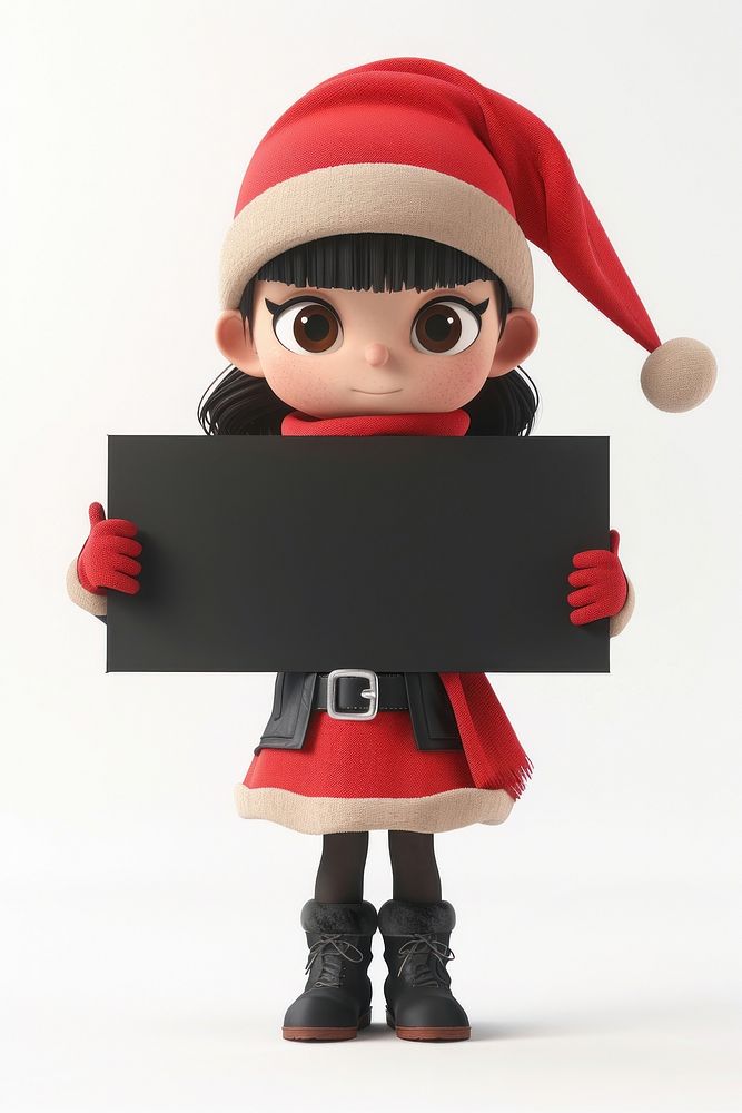 Santy girl holding board standing person cute.