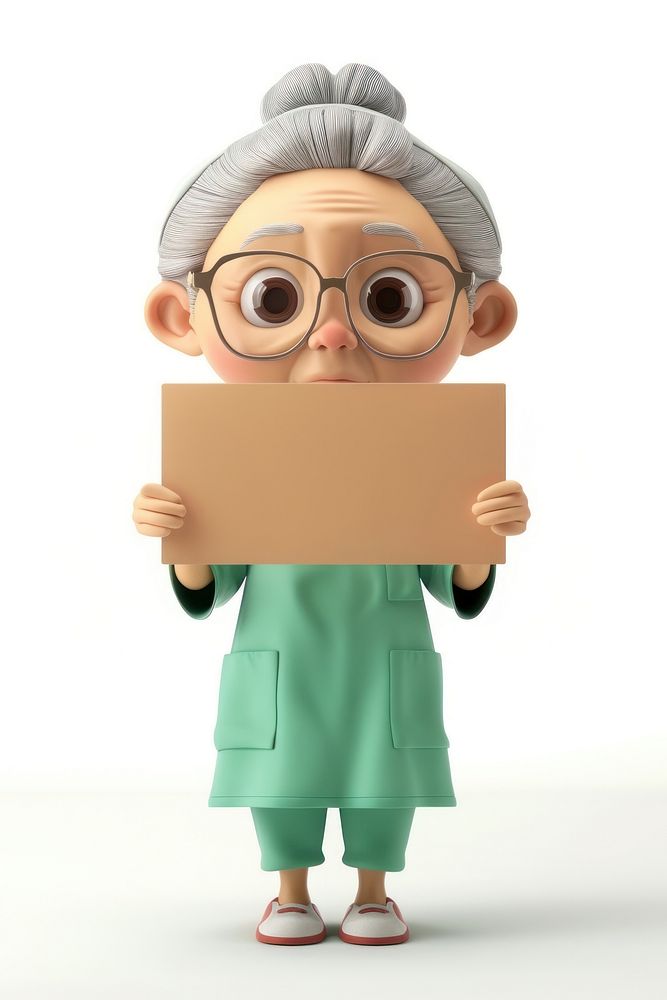 Sad patient holding board standing person face.