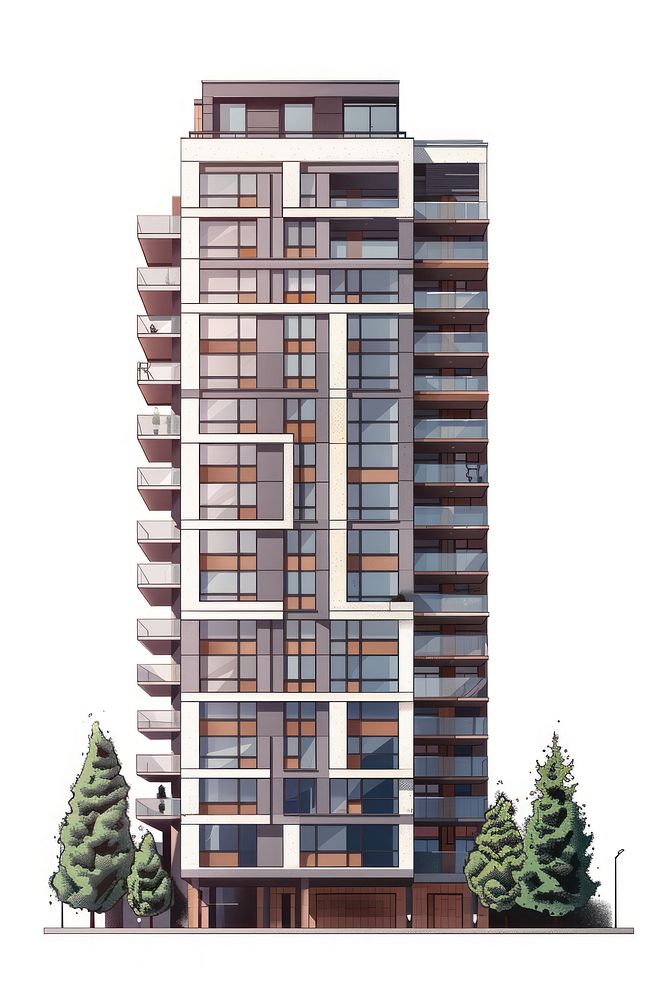 Architecture condominium building tower.