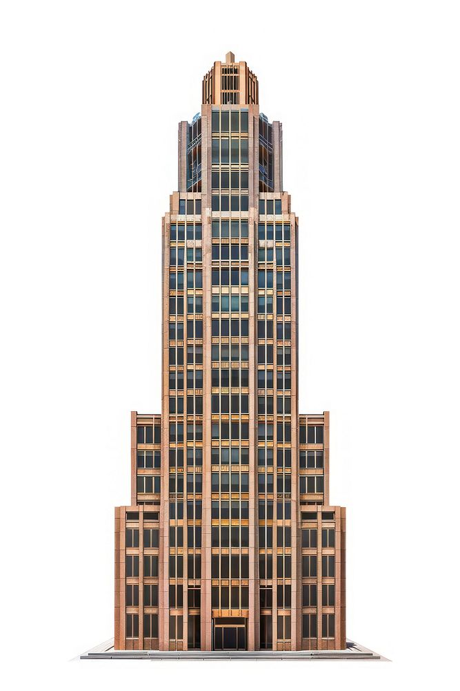 Tall retro office skyscraper architecture building tower.