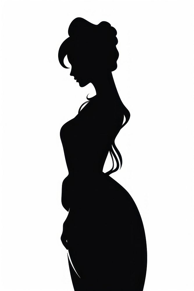 Illustration of silhouette woman adult backlighting monochrome.