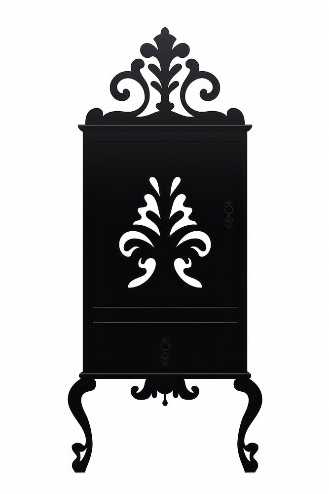 Illustration of silhouette furniture white architecture letterbox.