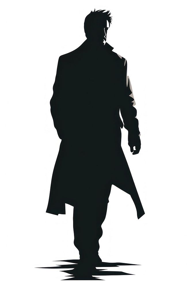 Illustration of silhouette man overcoat architecture monochrome.