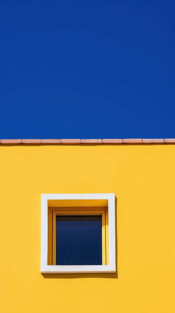 High contrast yellow window architecture building outdoors.