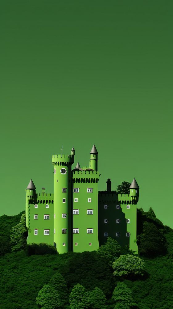 High contrast Castle castle green architecture.