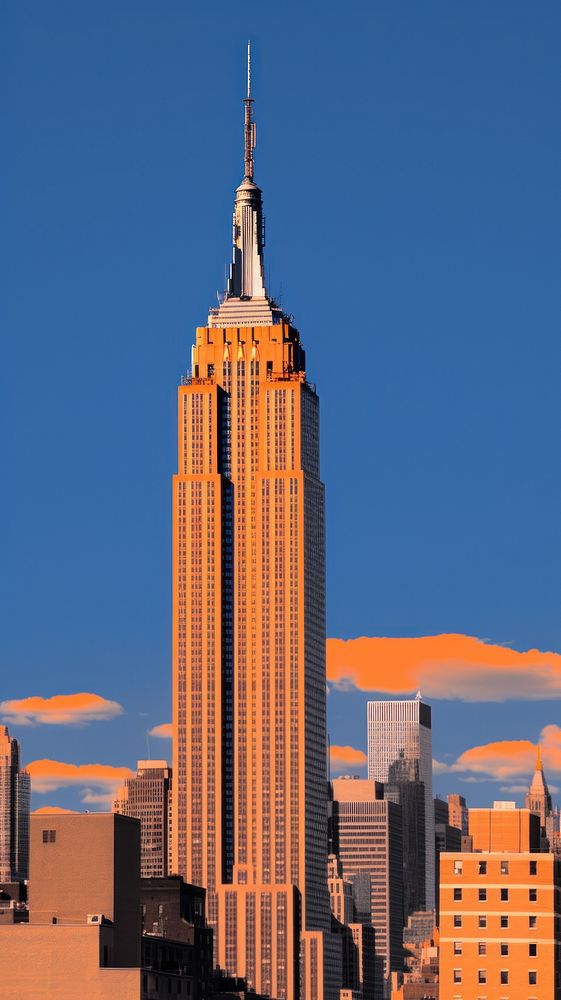 High contrast Empire State Building building architecture landscape.