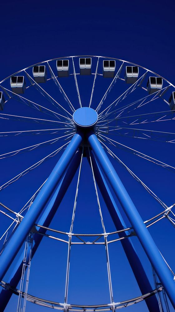 High contrast Ferris wheel architecture blue ferris wheel.