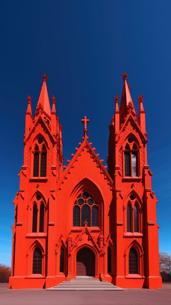 High contrast Gothic Church architecture building church.