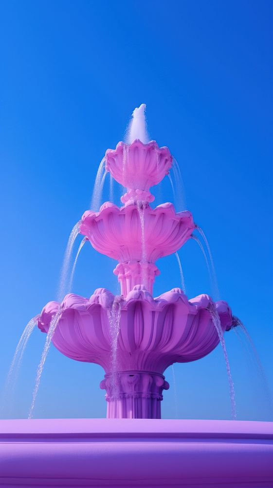 High contrast pink Fountain fountain architecture blue.