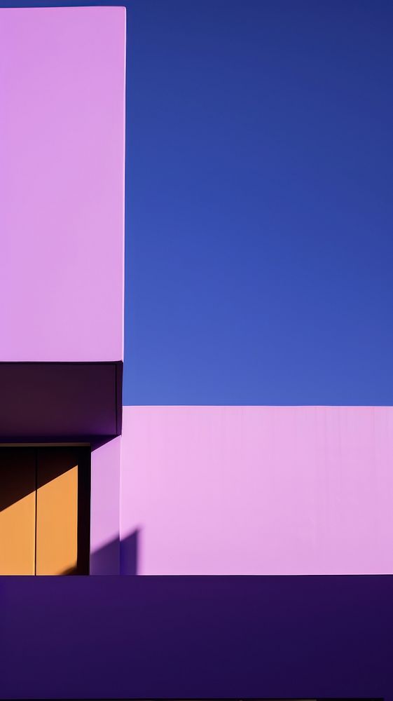 High contrast purple Facade architecture building outdoors.