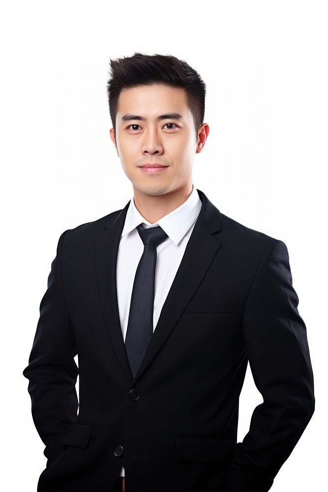 Chinese business man portrait necktie tuxedo.