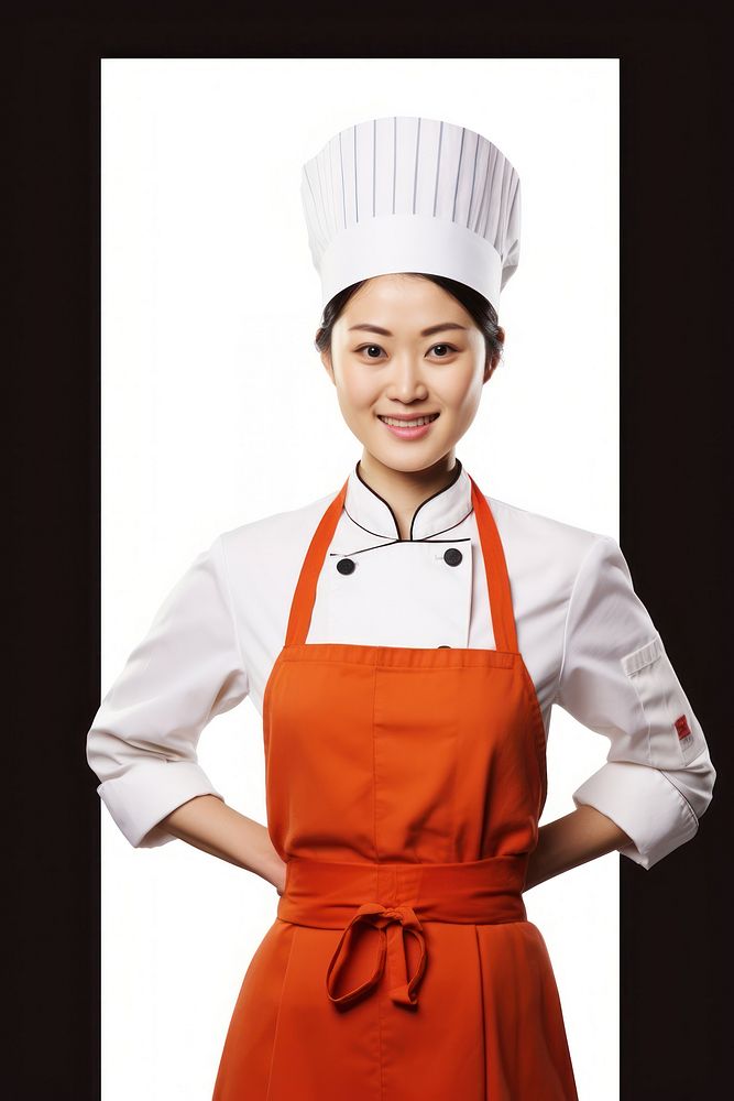 Chinese chef woman adult happiness headwear.