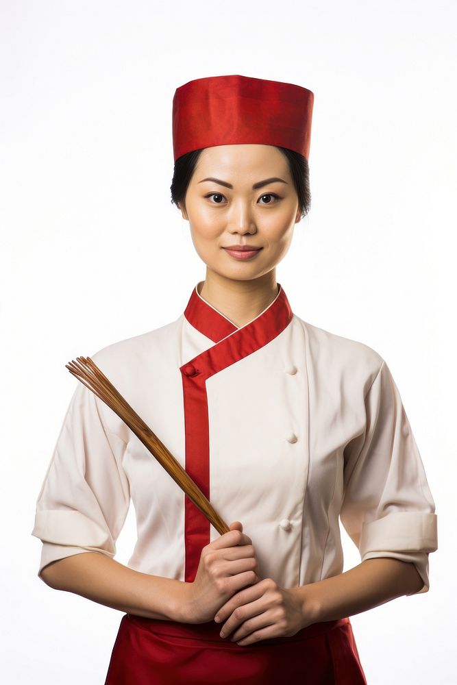Chinese chef woman adult happiness headwear.