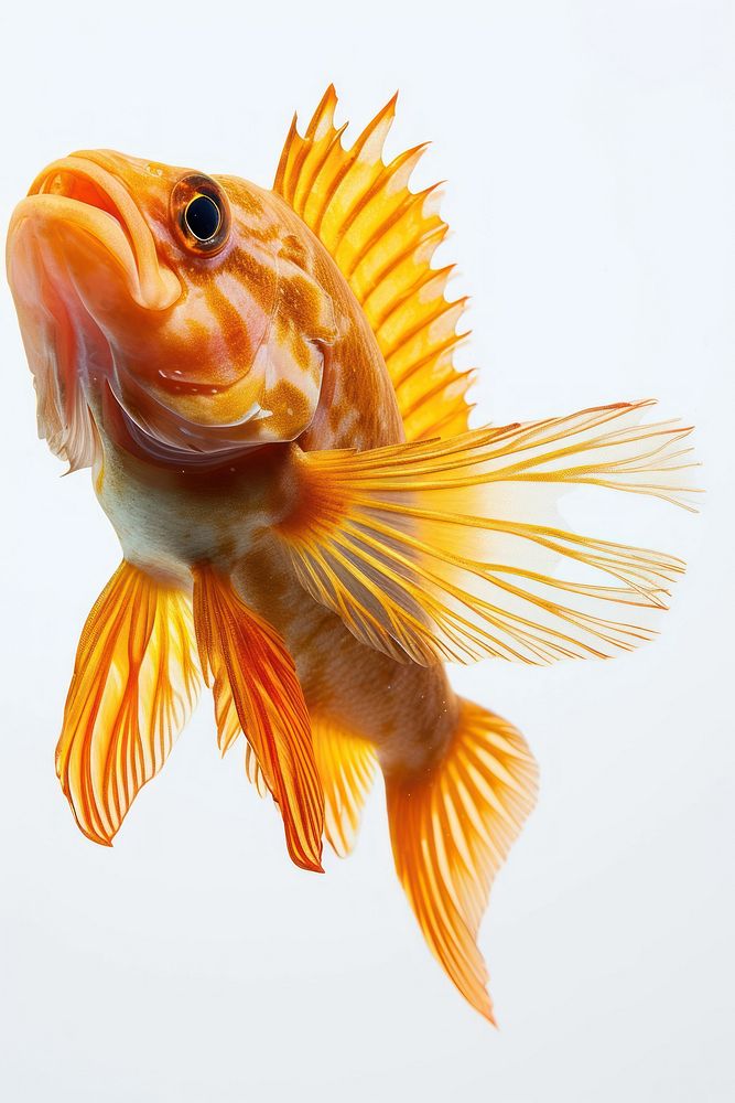 Photo of floating fish goldfish animal sea.