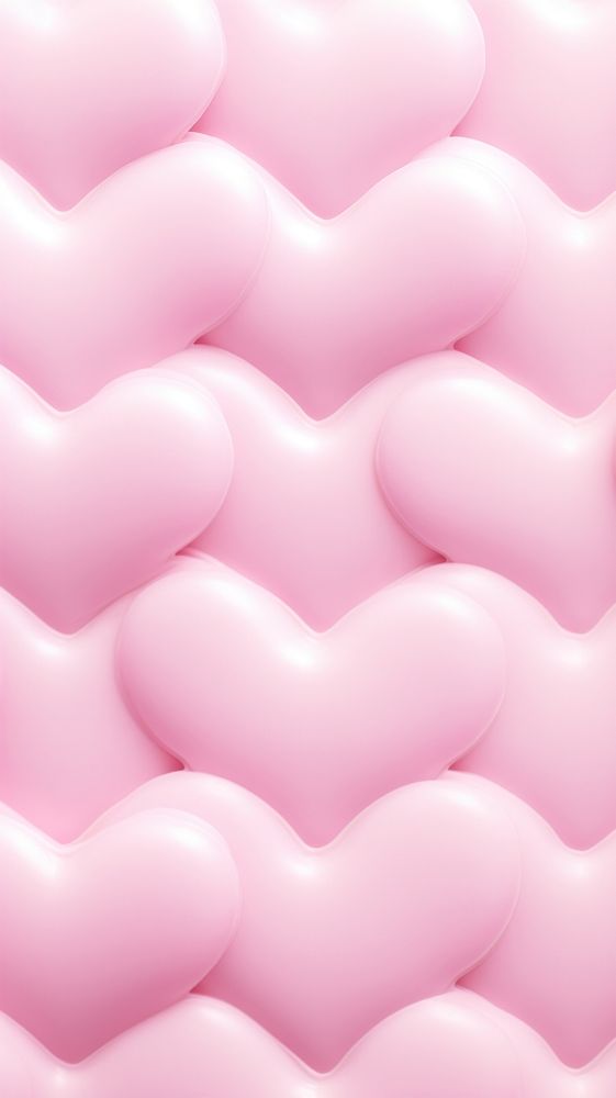 Puffy 3d heart wallpaper backgrounds pattern repetition.