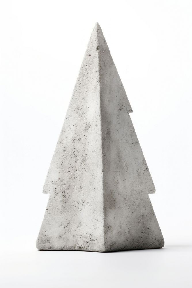 3d render christmas tree rough concrete white background celebration monument.