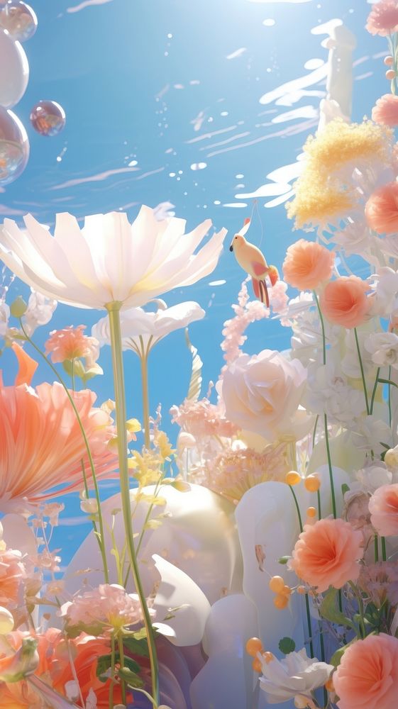 Underwater outdoors flower nature.