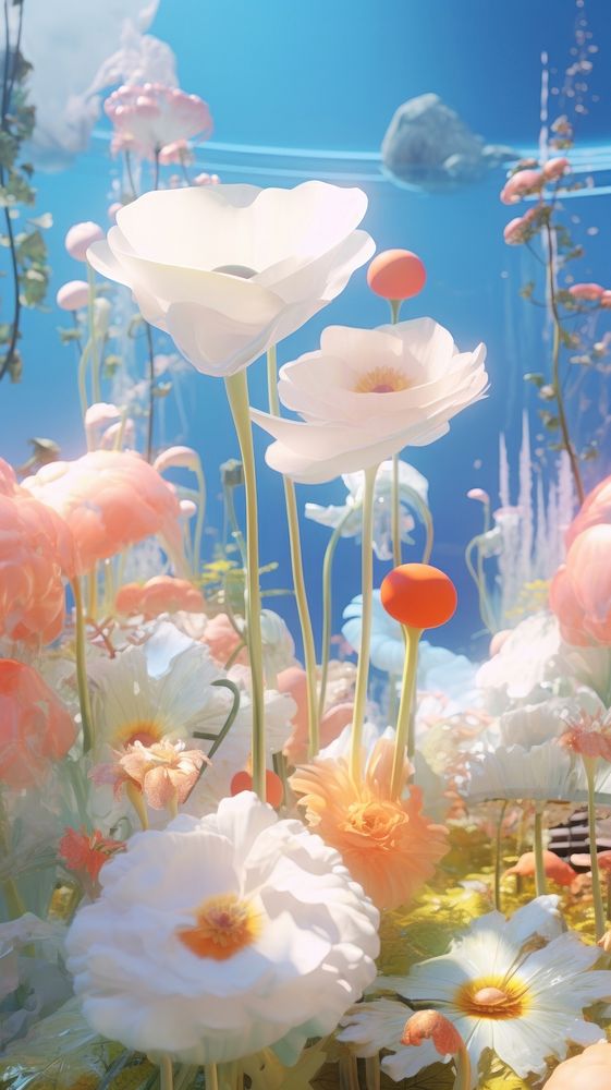 Underwater outdoors nature flower.
