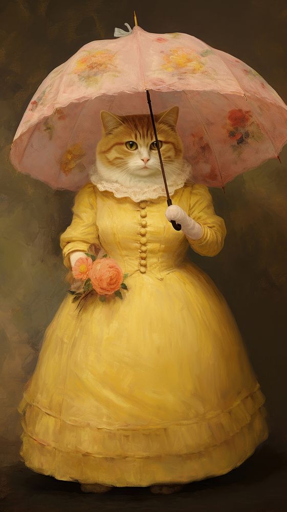 Portrait dress parasol animal.