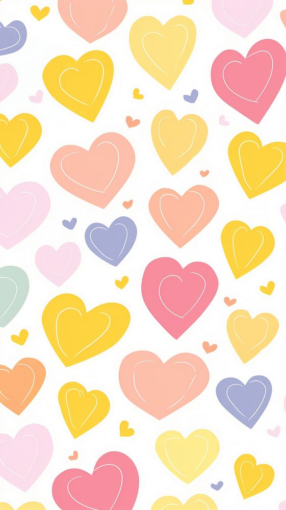 Cute heart pattern illustration backgrounds creativity abundance.