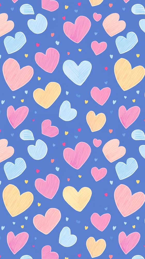 Cute heart pattern illustration backgrounds creativity repetition.