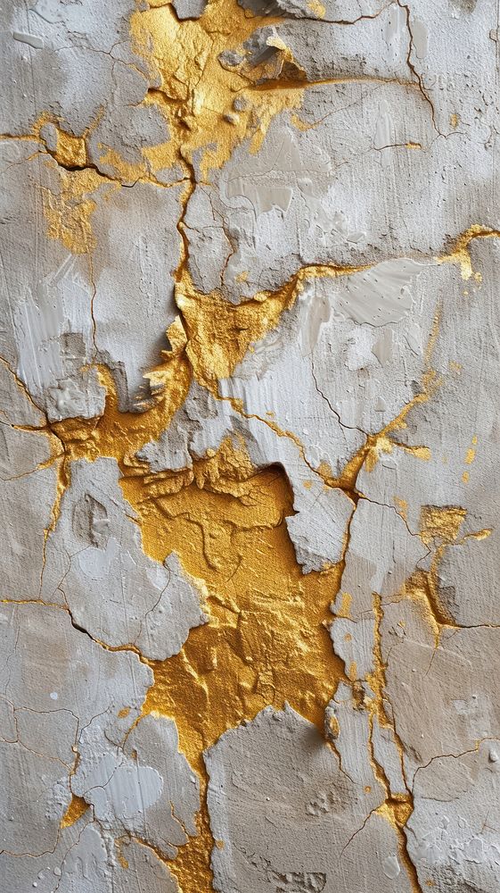 Gold line pattern with some paint on it abstract rough wall.