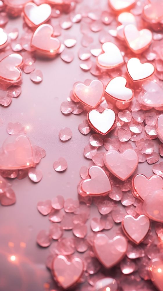 Candies and hearts abstract petal love.
