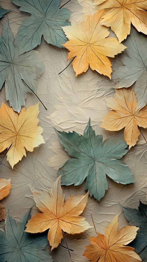 Leaf pattern with some paint on it texture plant maple.