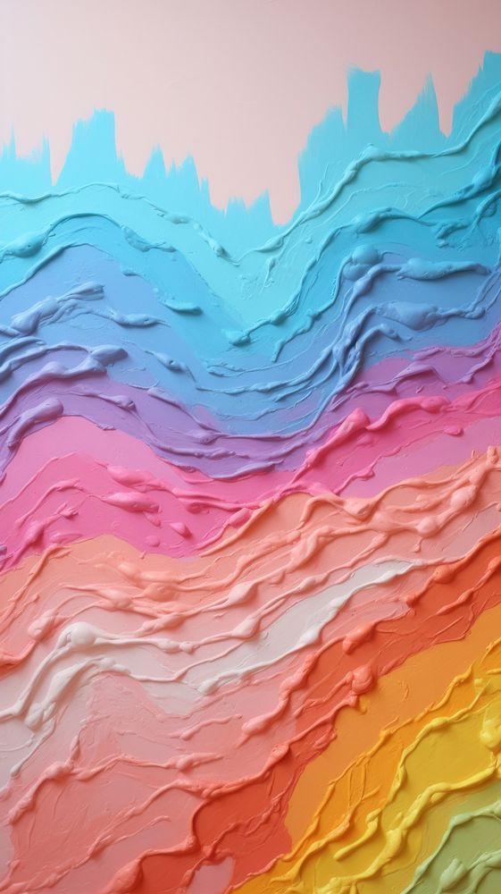 Rainbow paint with some paint on it abstract paper wall.
