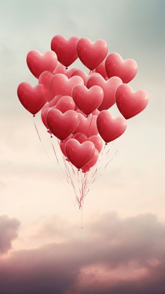 Heart-shaped balloons love celebration outdoors.