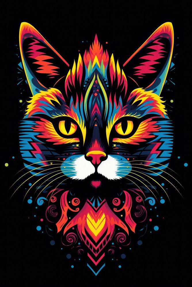 Cat art graphics pattern.
