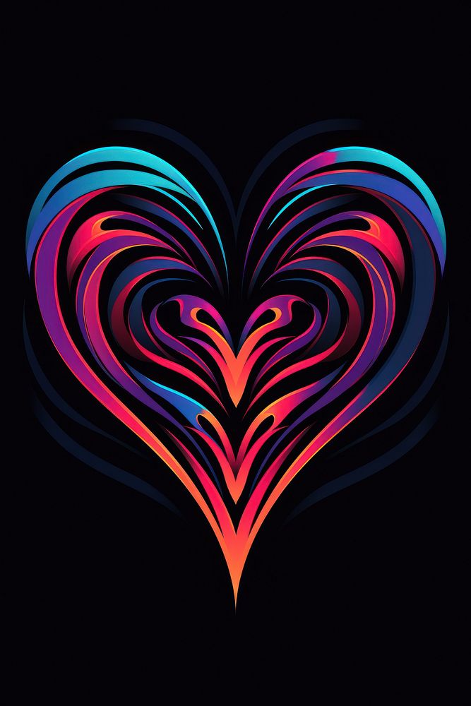 Heart abstract pattern illuminated.