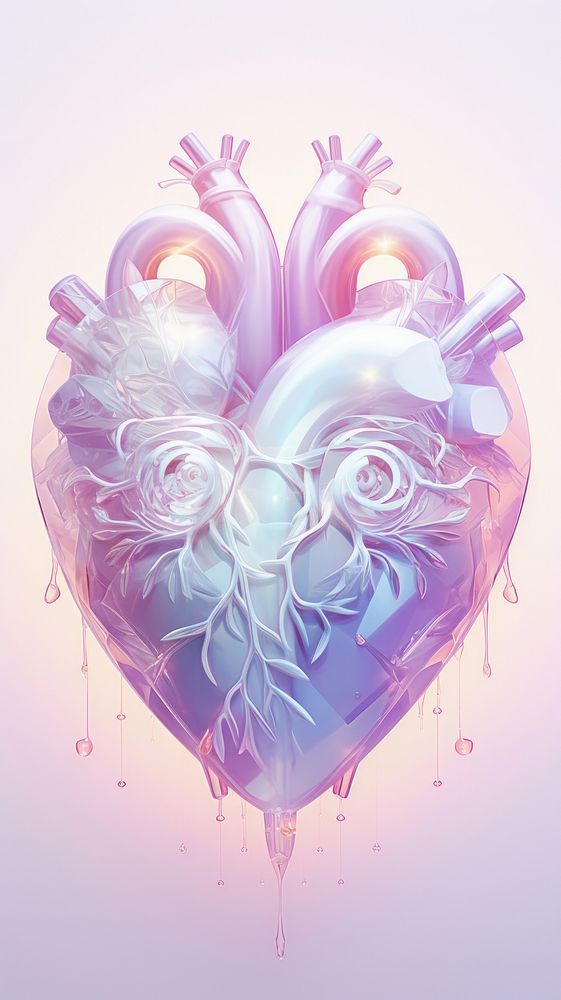Anatomical heart creativity chandelier graphics.
