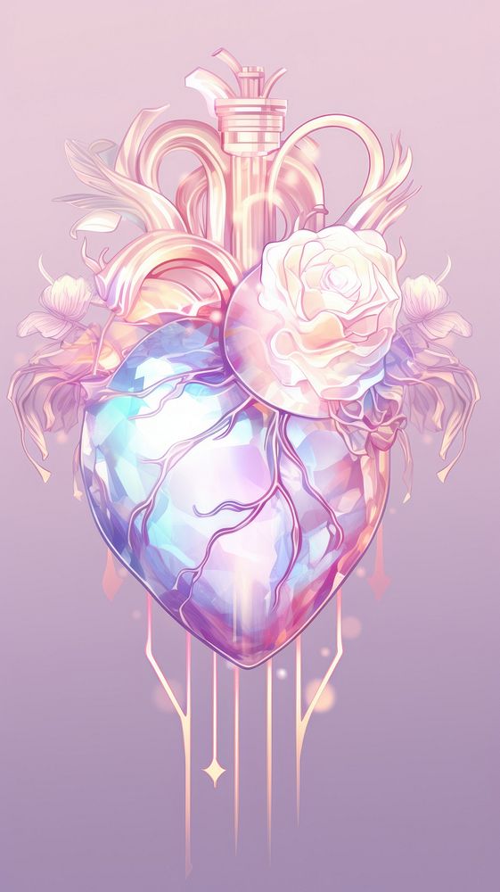 Anatomical heart pattern purple creativity.