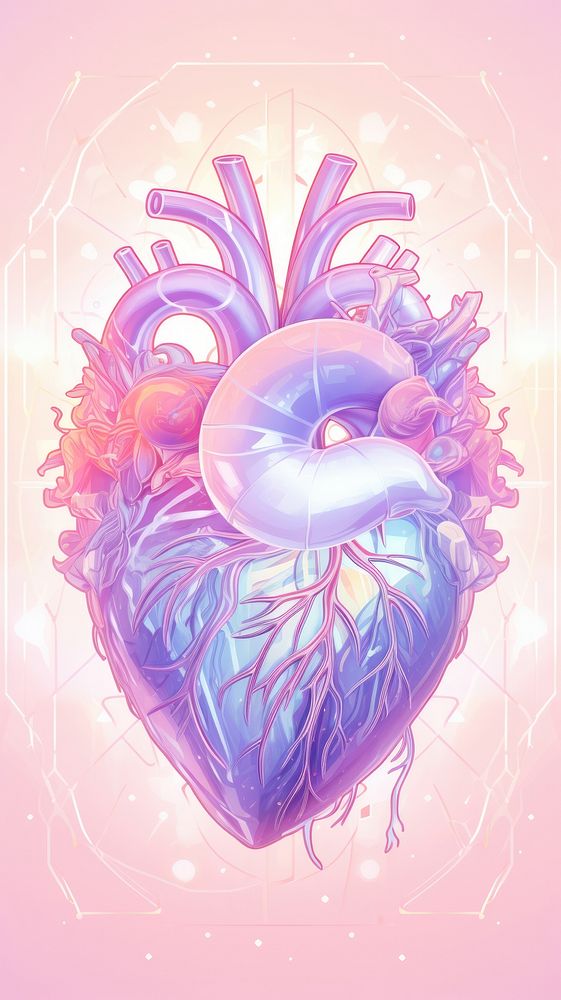 Anatomical heart purple creativity chandelier.