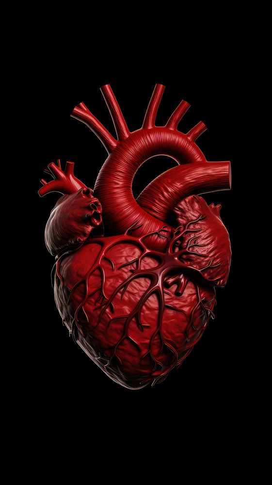 Anatomical heart black background antioxidant electronics.