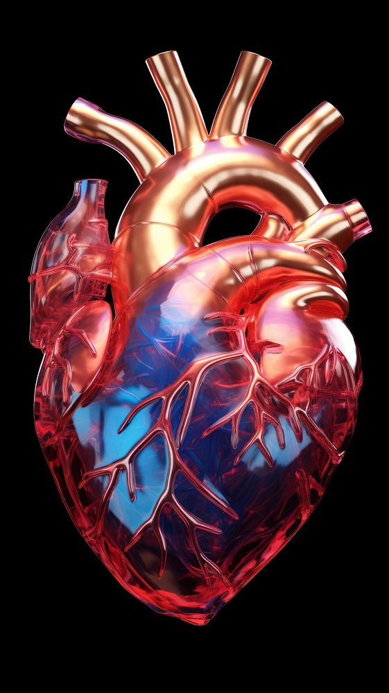 Anatomical heart black background antioxidant accessories.
