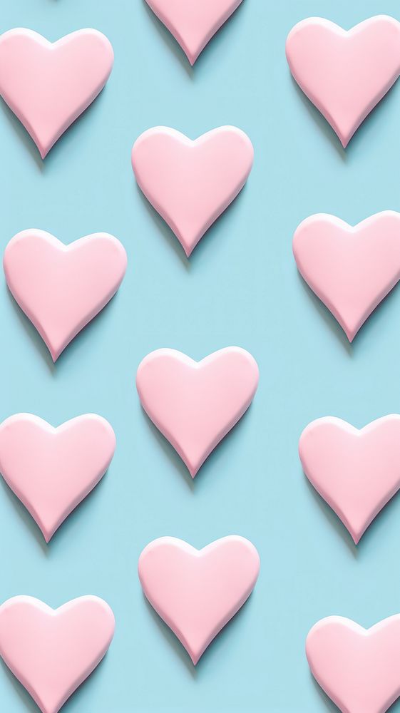 Aesthetic hearts wallpaper backgrounds repetition pattern.