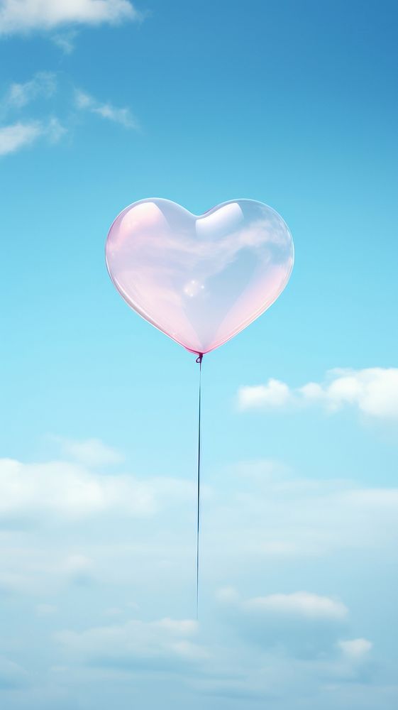A big heart made of glass balloon sky tranquility.