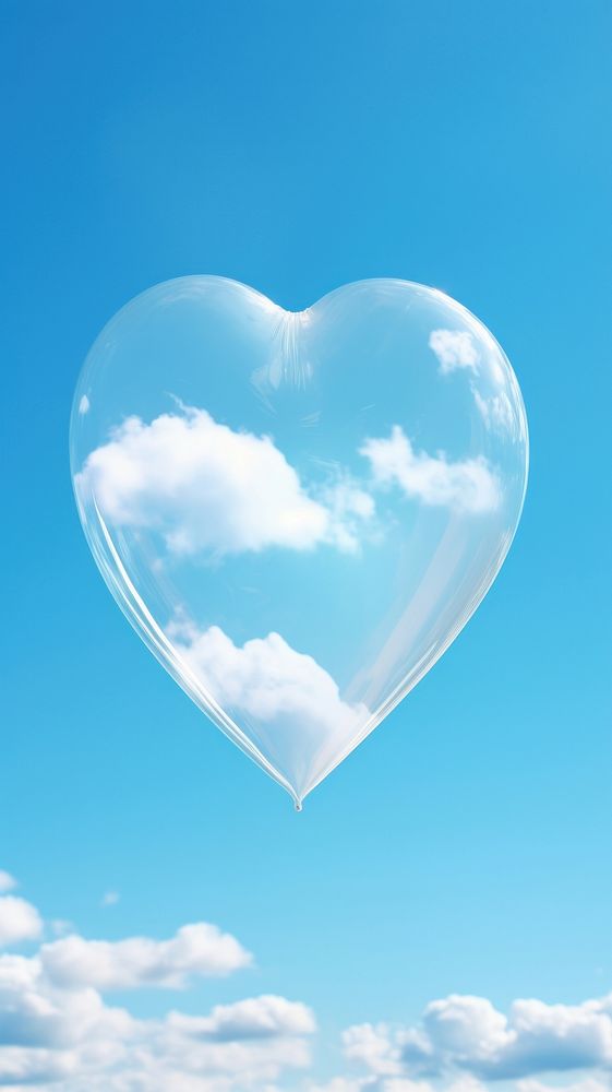 A big heart made of glass sky transparent tranquility.