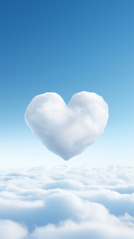 Heart made of cloud outdoors nature sky.