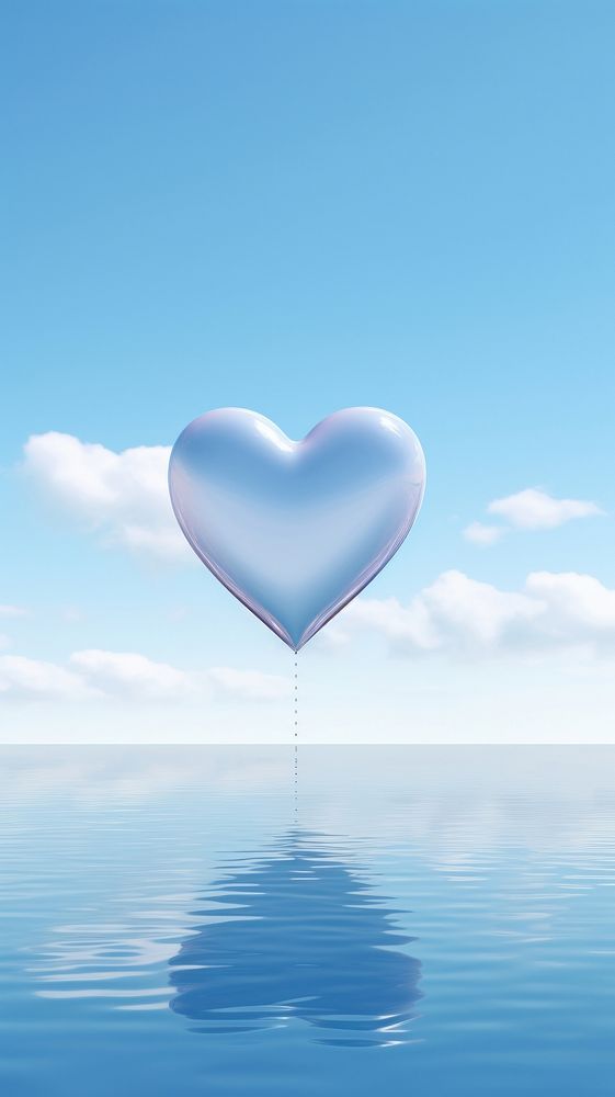 A heart made of glass balloon sky tranquility.