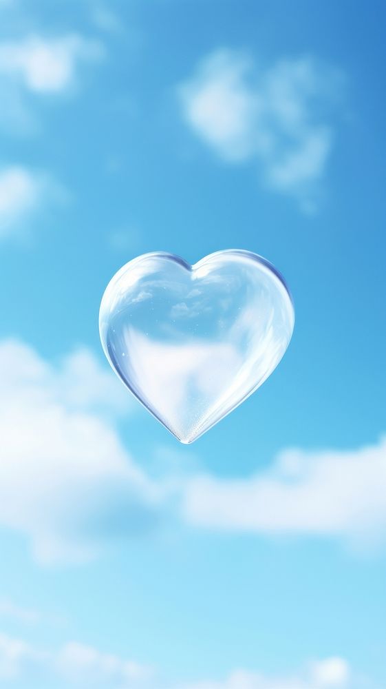 A heart made of glass sky transparent backgrounds.
