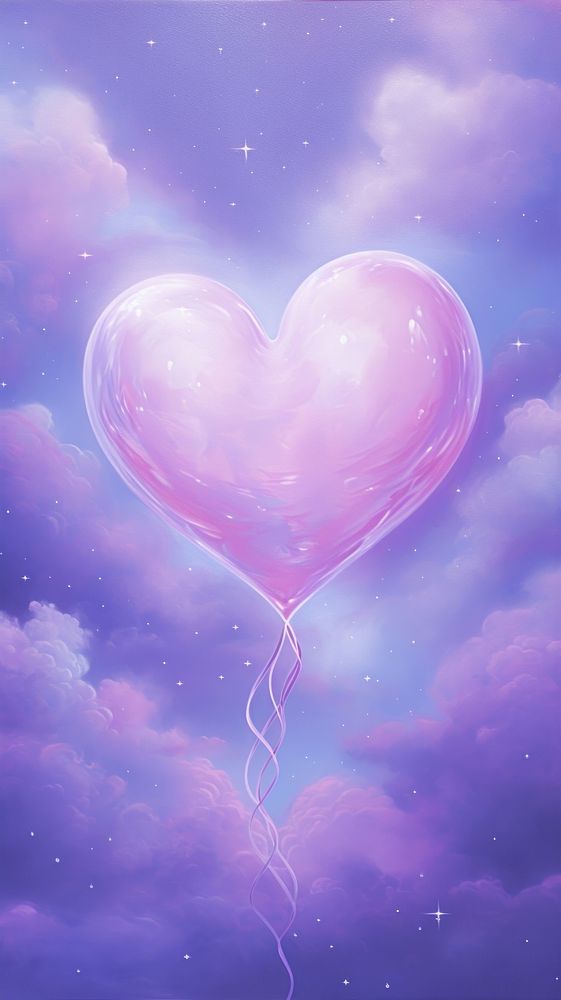 A pastel purple heart balloon tranquility backgrounds.