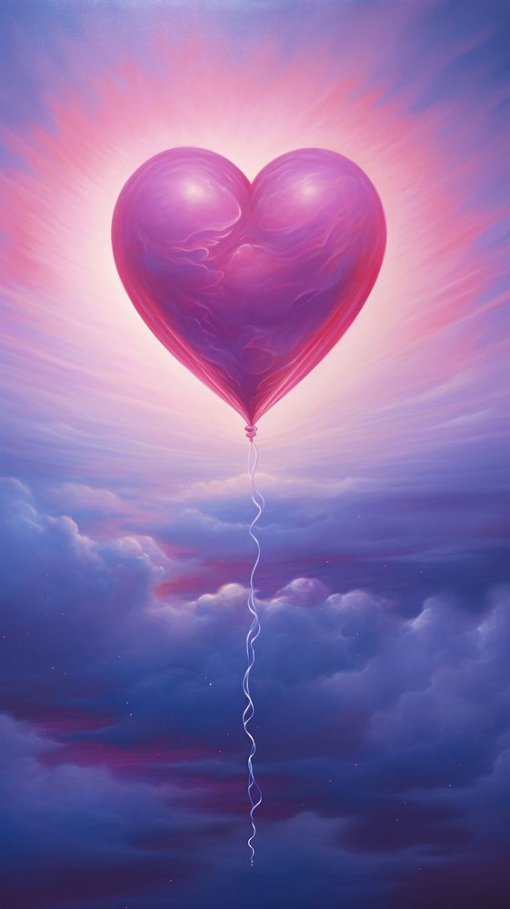 A pastel red heart outdoors balloon nature.