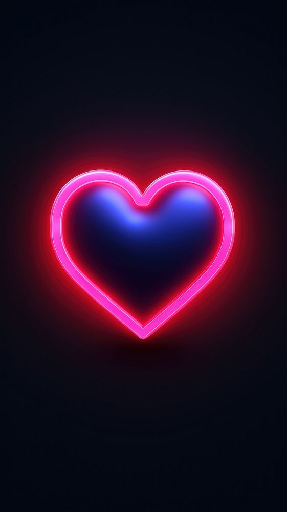 Heart light neon symbol.