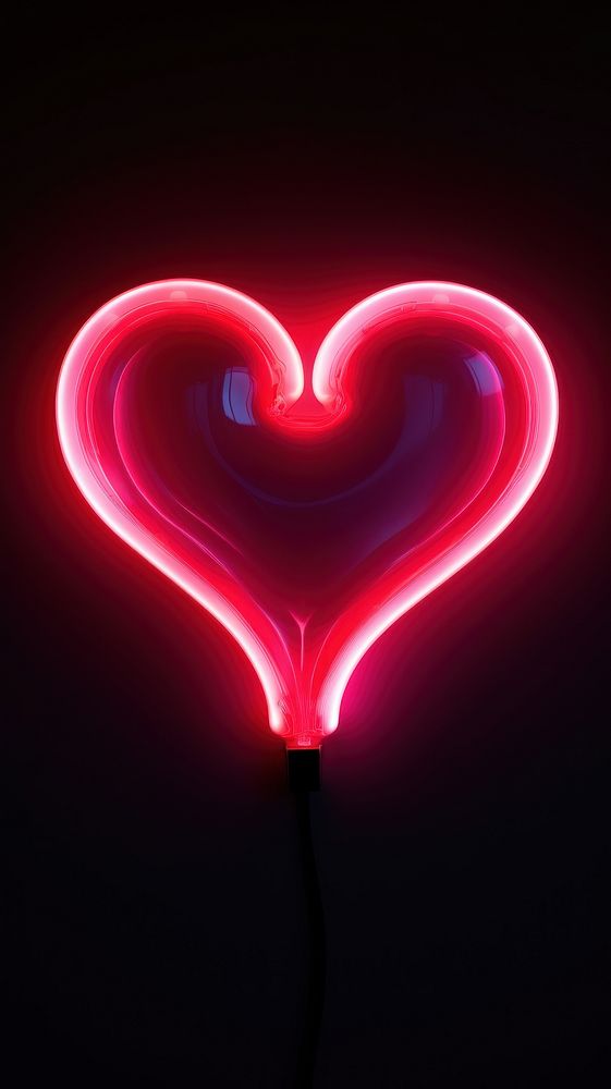 Light neon heart pink.