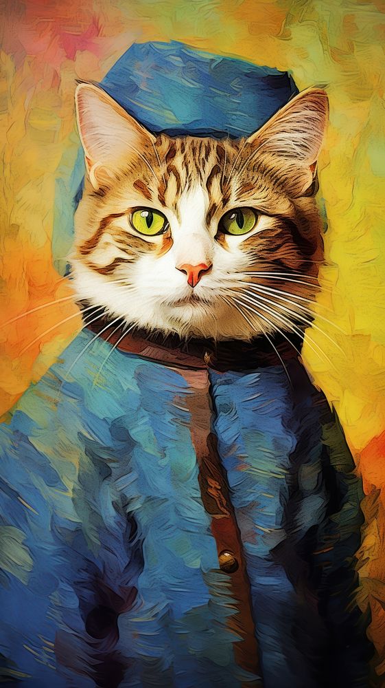 Cat costuming Mona Lisa painting portrait animal.