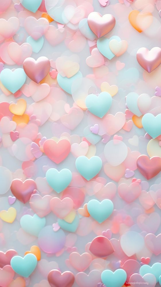Pastel heart confetti wallpaper petal backgrounds abundance.
