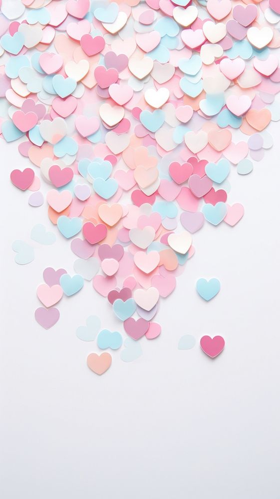 Pastel heart confetti wallpaper petal backgrounds celebration.